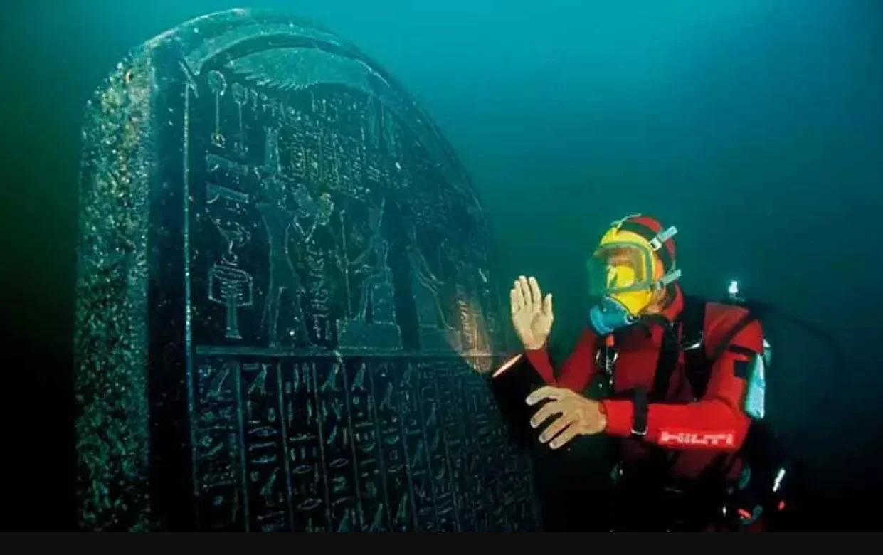 Underwater excavations at the sunken city of Thônis-Heracleion, in the bay of Abu Qir near to Alexandria off Egypt’s North Coast, uncovered