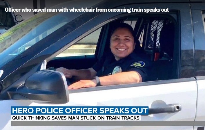 Hero Police Officer acts quickly to save wheelchair bound man stuck on ...