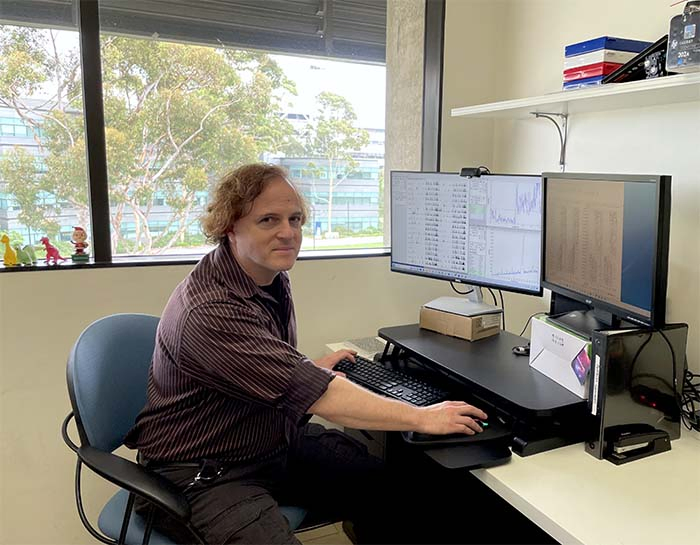 Daniel Whittaker, PhD, a postdoctoral researcher in the Desplats Lab at UC San Diego School of Medicine, led the mouse experiments and data analysis for the study.