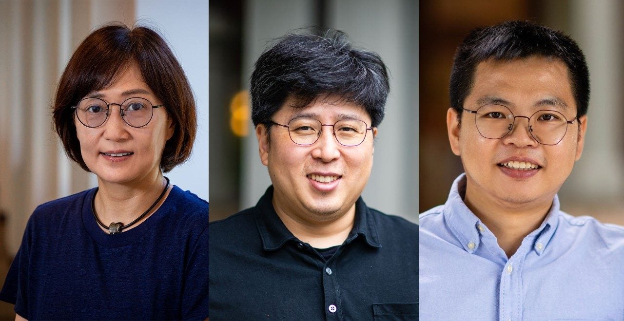 Jin-Hee Cho (from left), Sang Won Lee, and Lifu Huang. 