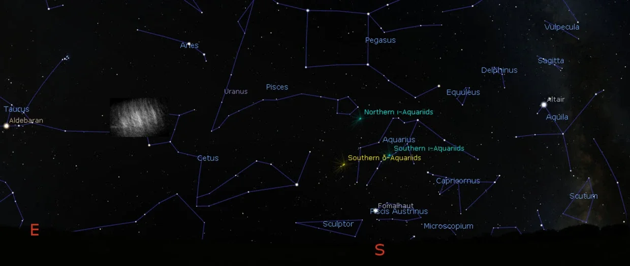 Artist's impression of the Kordylewski cloud in the night sky (with its brightness greatly enhanced) at the time of the observations. 