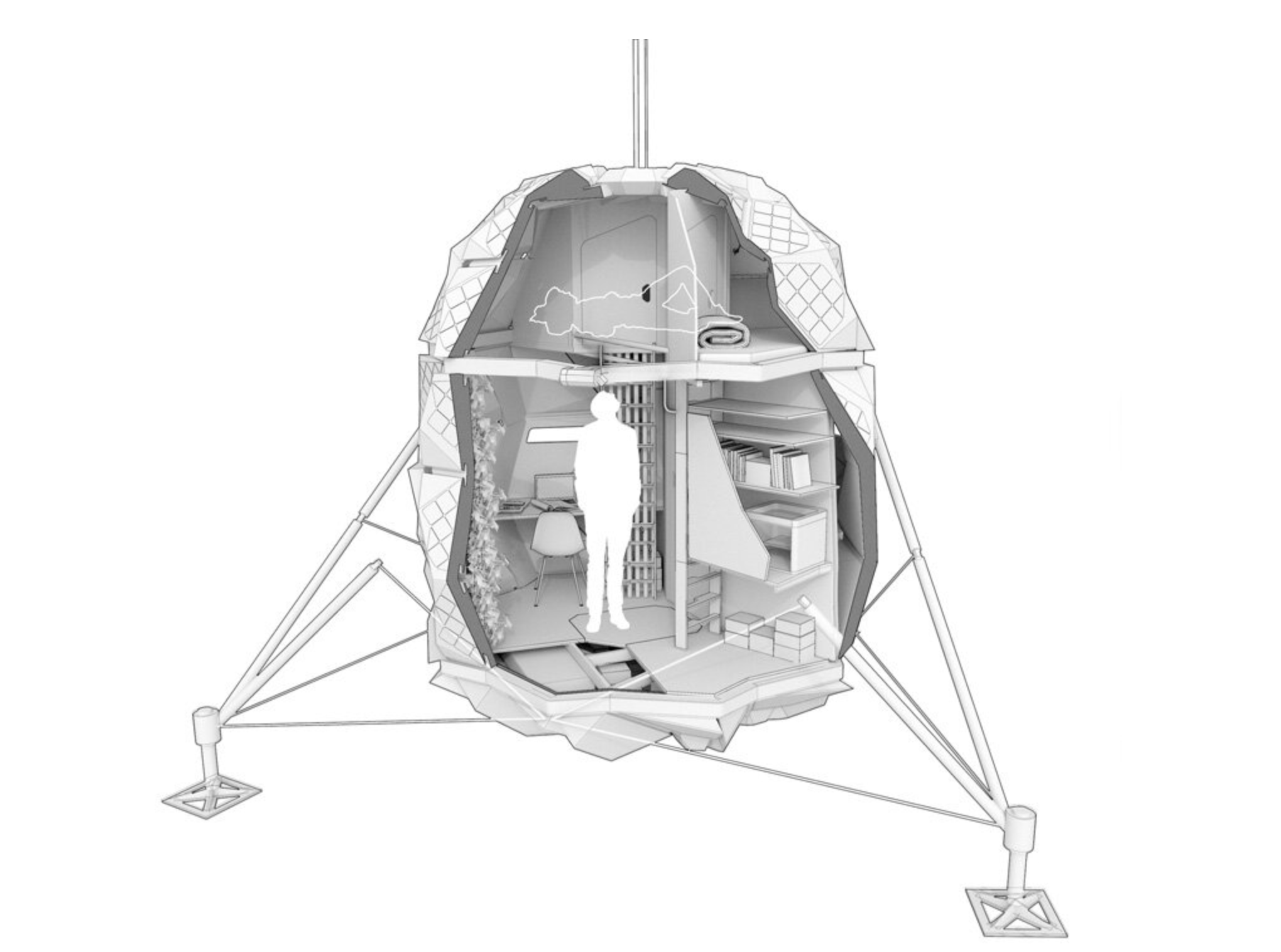 Design and architectural diagram showing LUNARK's scale and layout.