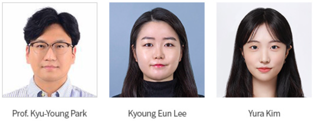 Professor Kyu-Young Park from the Graduate Institute of Ferrous & Eco Materials Technology along with Kyoung Eun Lee, a PhD candidate, and alumna Yura Kim. 