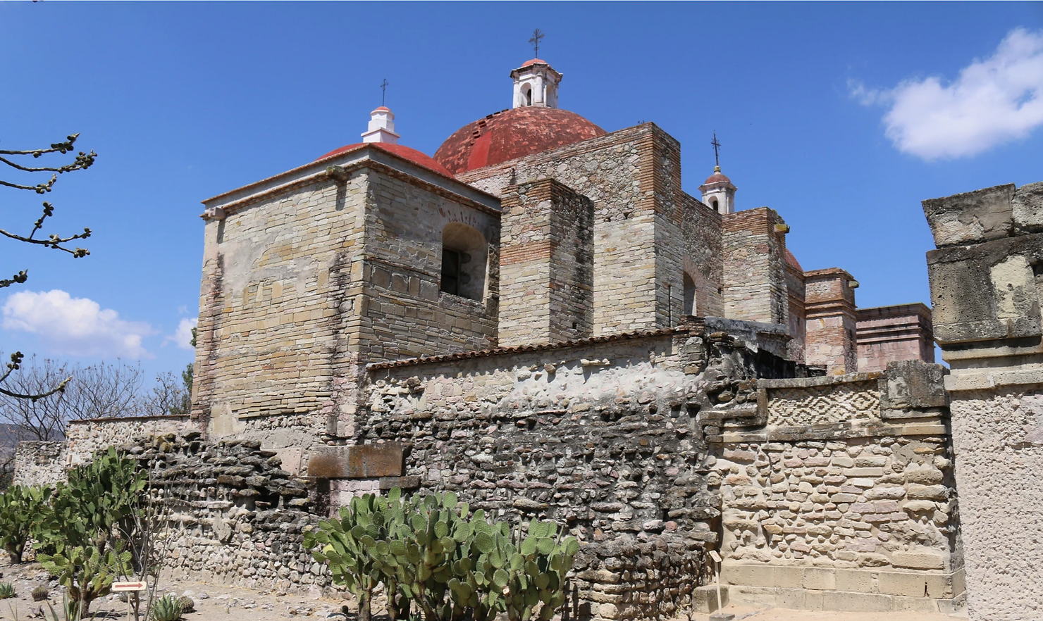 The Catholic Church of San Pablo in Mitla, built on the foundations of an earlier Zapotec temple. 