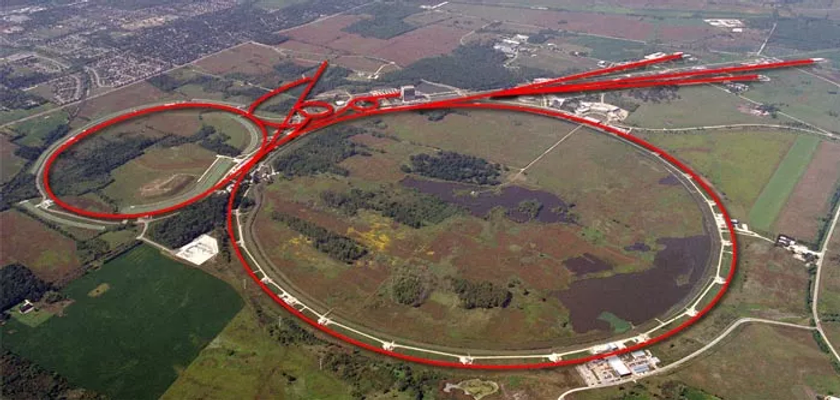 The Fermilab accelerator complex accelerates protons and antiprotons close to the speed of light. 