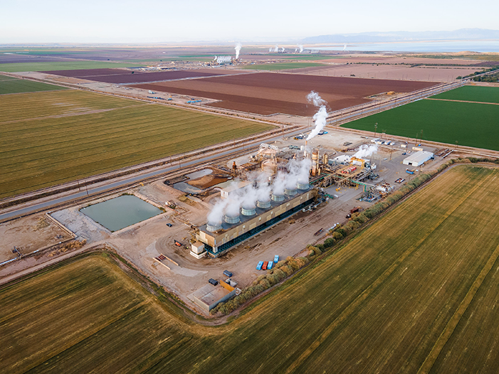 The Salton Sea Known Geothermal Resource Area (KGRA) has about 400 megawatts (MW) of geothermal electricity-generation capacity installed and is estimated to have the potential for up to 2,950 MW.