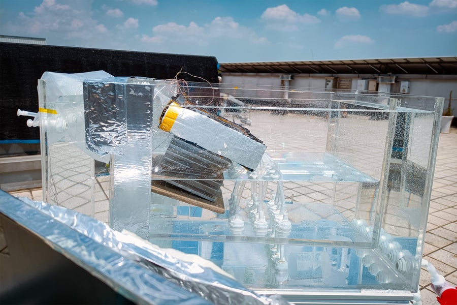 Outdoor test of the prototype under natural sunlight