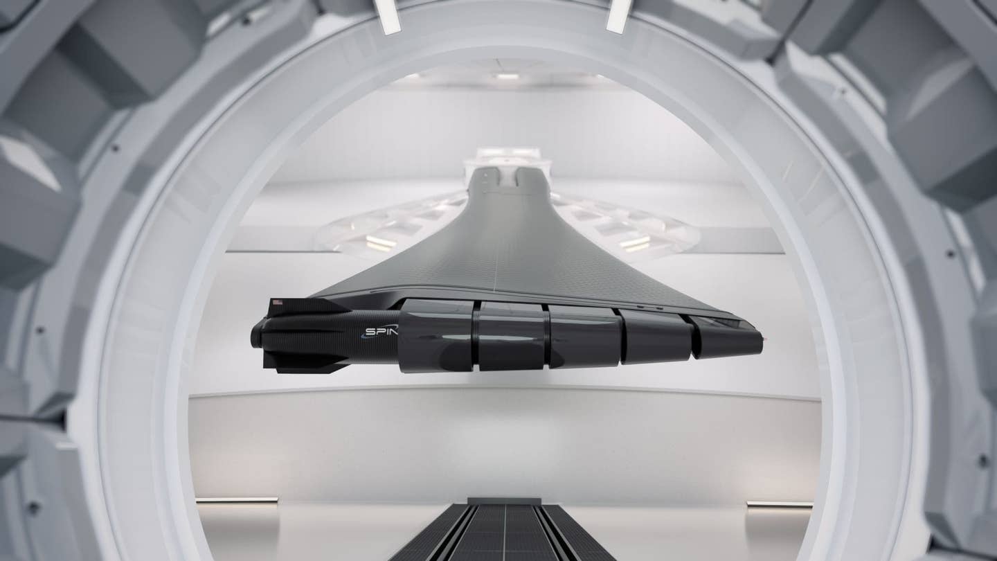 An image of a spin lane launcher connected to the wrapped launch system.