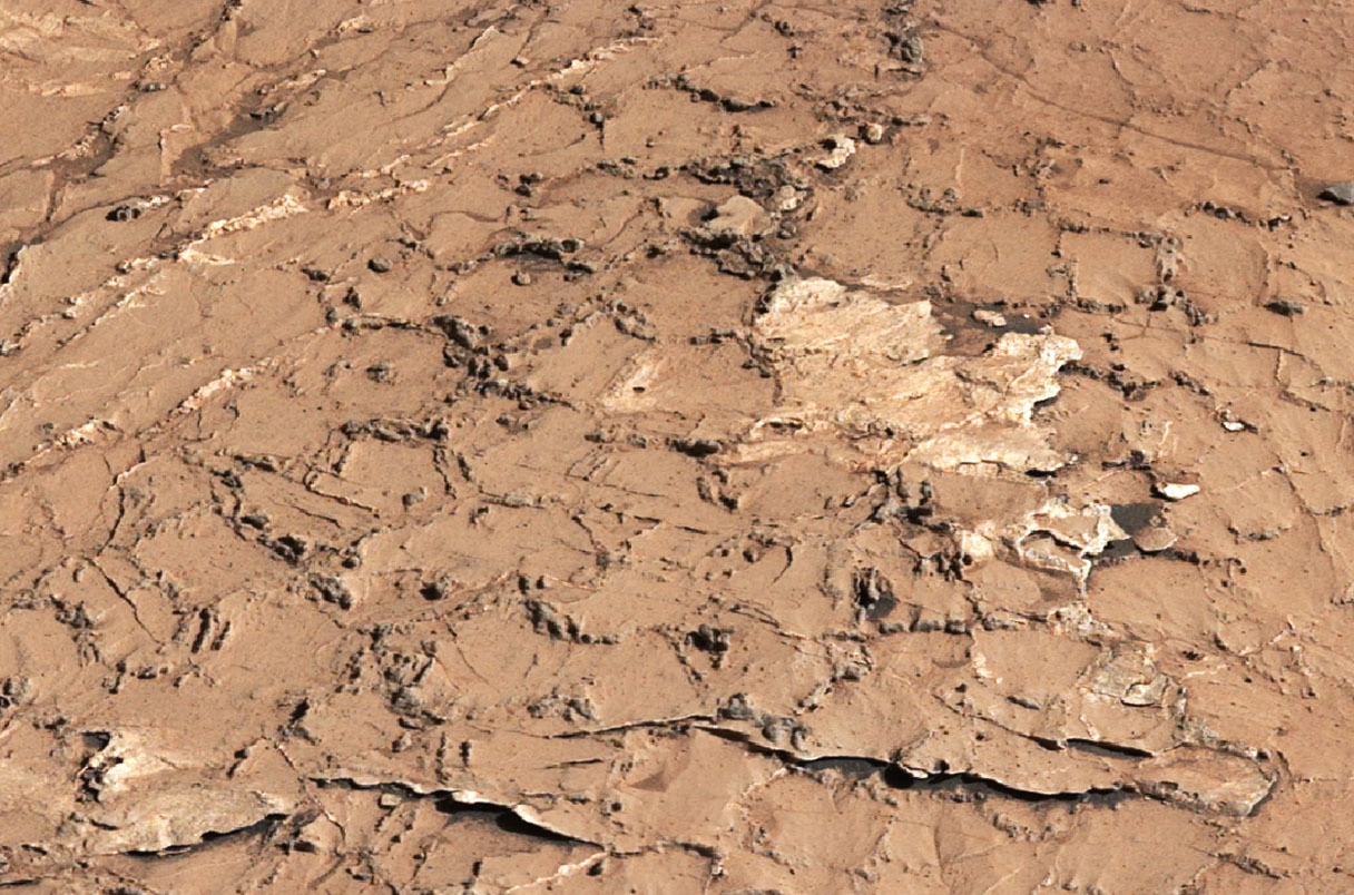 Hexagonal cracks discovered on Mars by NASA’s Curiosity rover could only have formed during long cycles of wet and dry conditions.