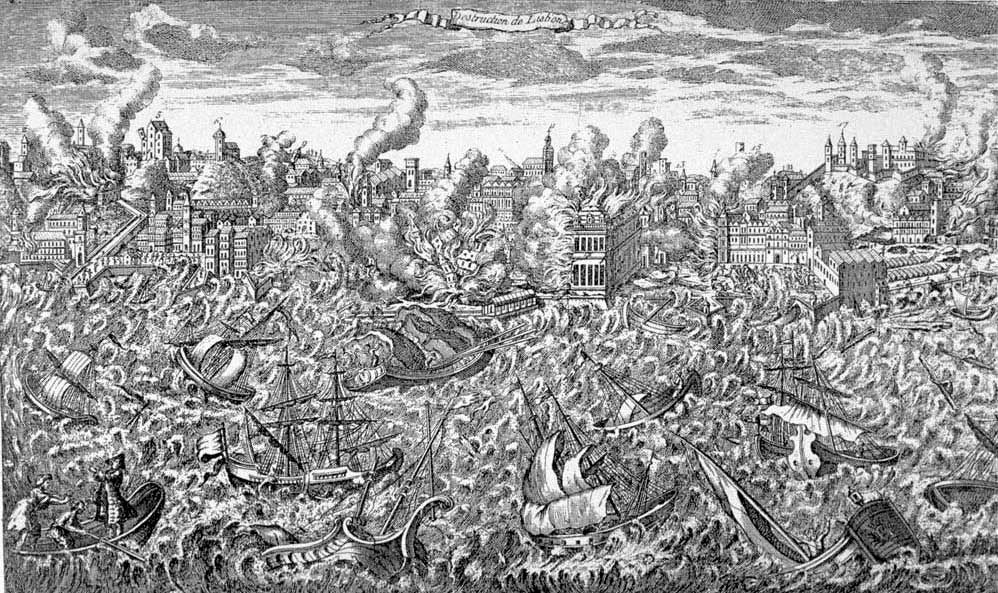 Extreme value theory is used to model the risk of extreme, rare events, such as the 1755 Lisbon earthquake.