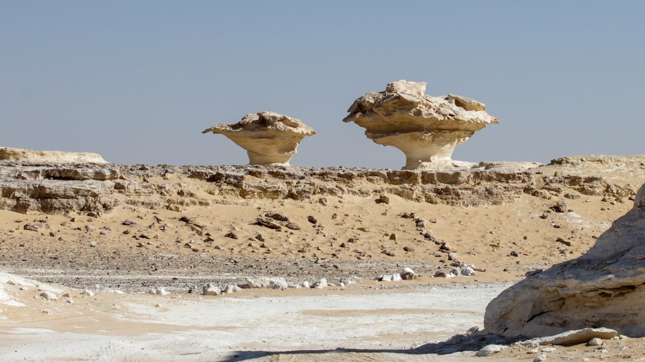 Yardangs in Egypt's White Desert.