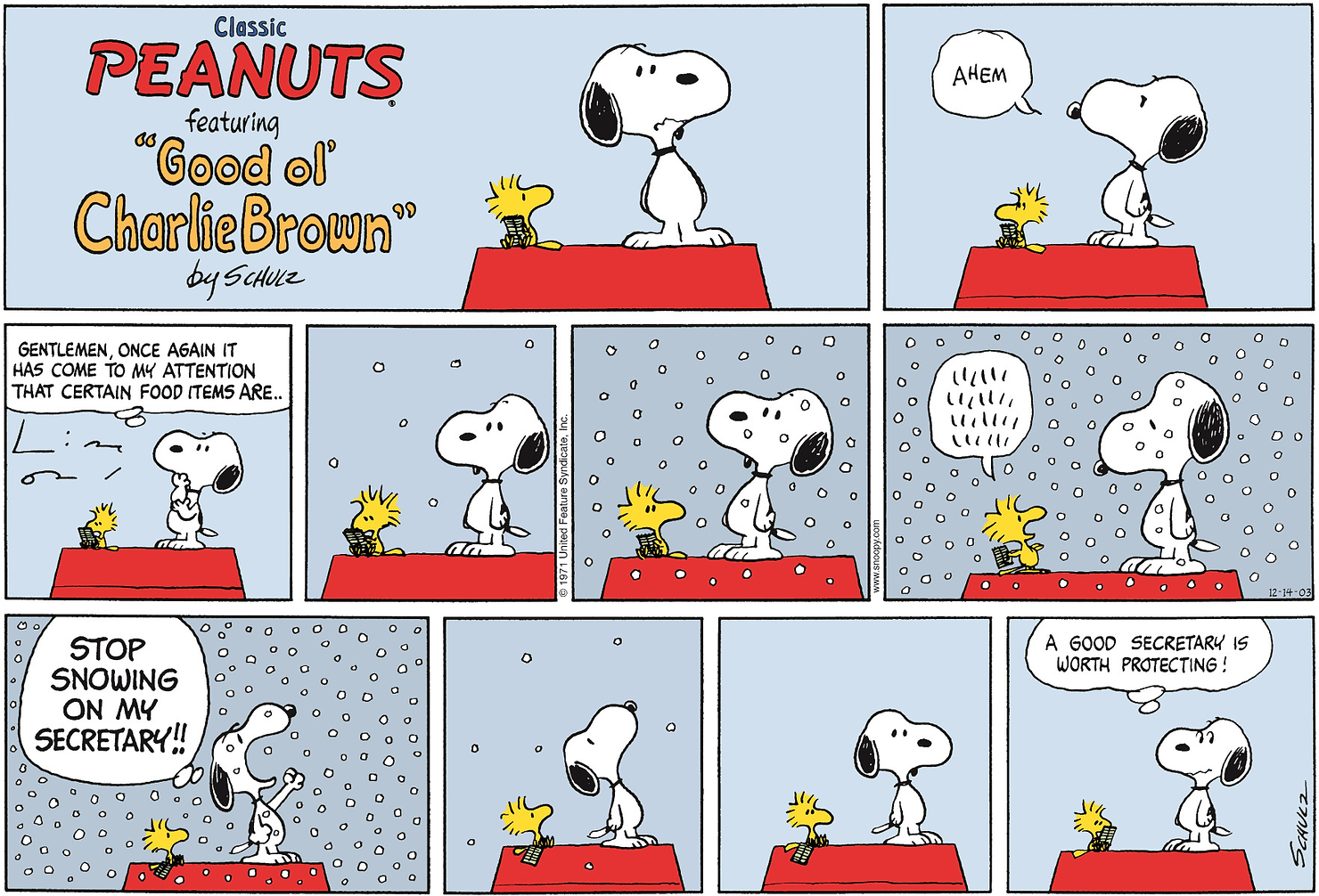 Snoopy and Woodstock have a special relationship in 'Peanuts.' PEANUTS © 2003 Peanuts Worldwide LLC. Dist. By ANDREWS MCMEEL SYNDICATION. Reprinted with permission. All rights reserved.