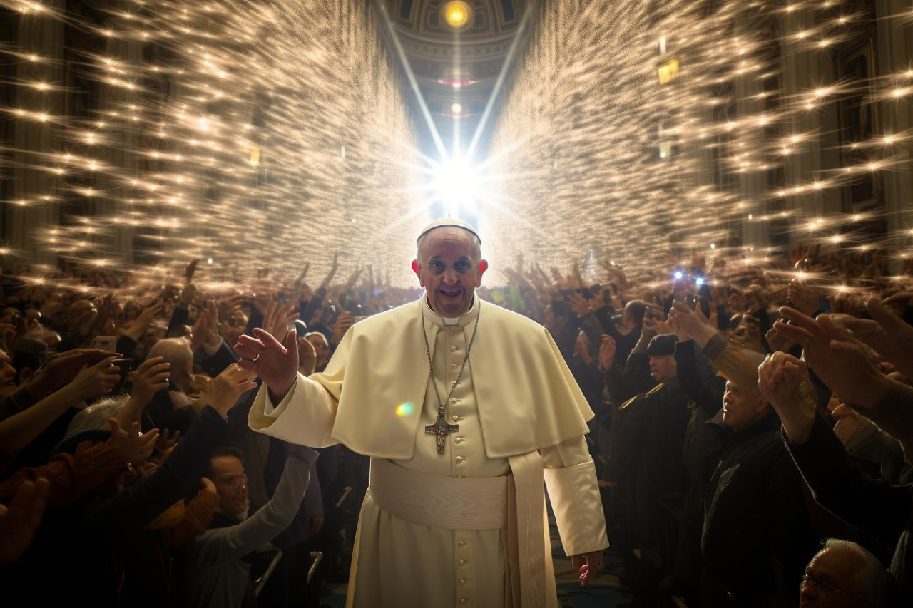 The intersection of the Vatican, an age-old institution representing spiritual values, and AI. 
