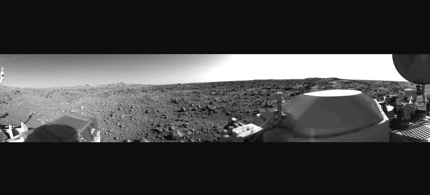 The first panoramic photo of Mars, taken by NASA's Viking 1 lander on July 20, 1976.