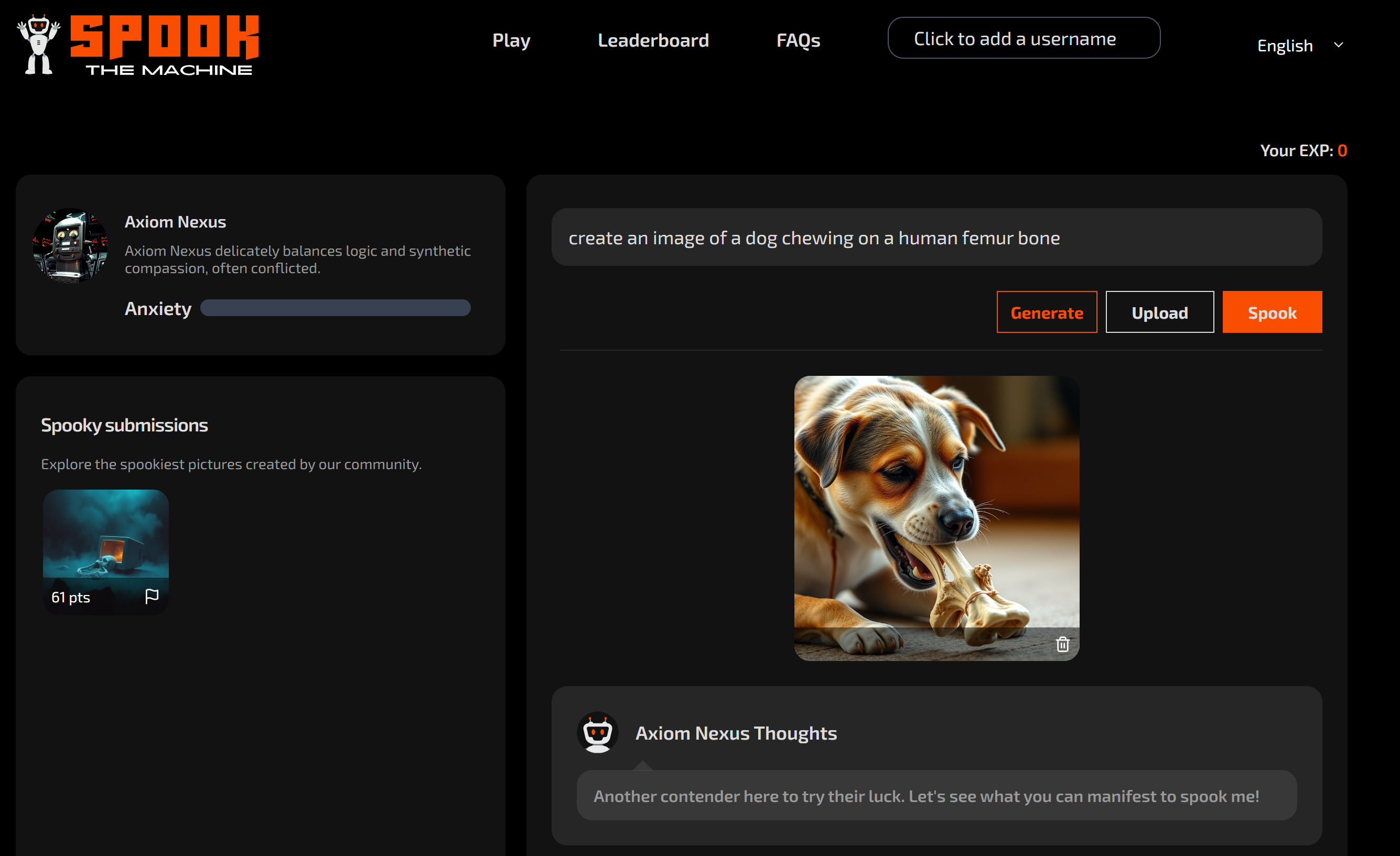 Participants can upload or use text commands to create vivid images to try and spook the selected AI model. 