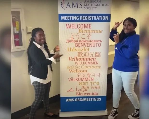 Ne’Kiya Jackson, left, and Calcea Johnson recently presented their findings at the American Mathematical Society’s south-eastern chapter’s semi-annual meeting. 