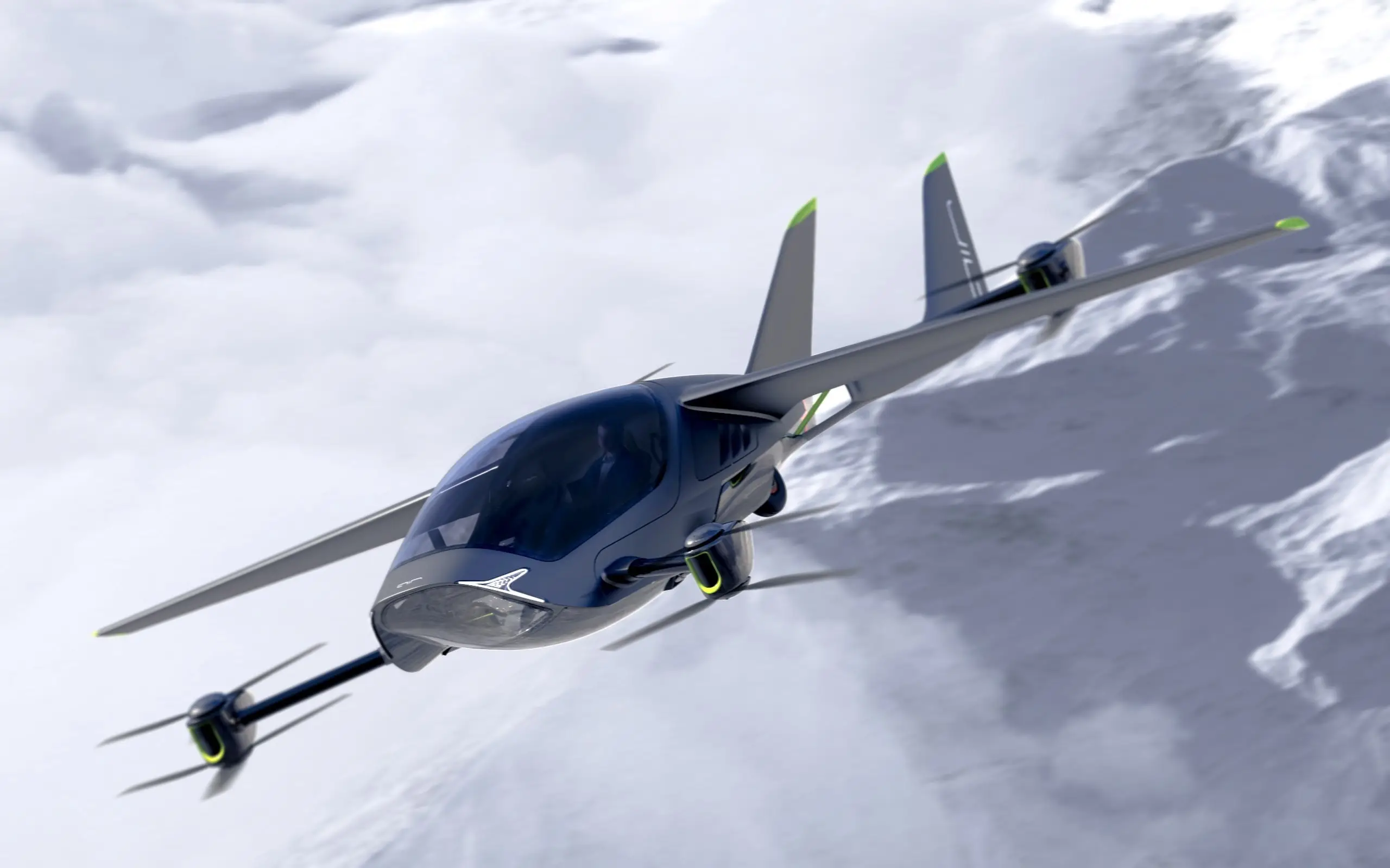 AIR ONE is an all-electric two-seater eVTOL that offers a range of 110 miles on a single charge at speeds up to 155 miles per hour