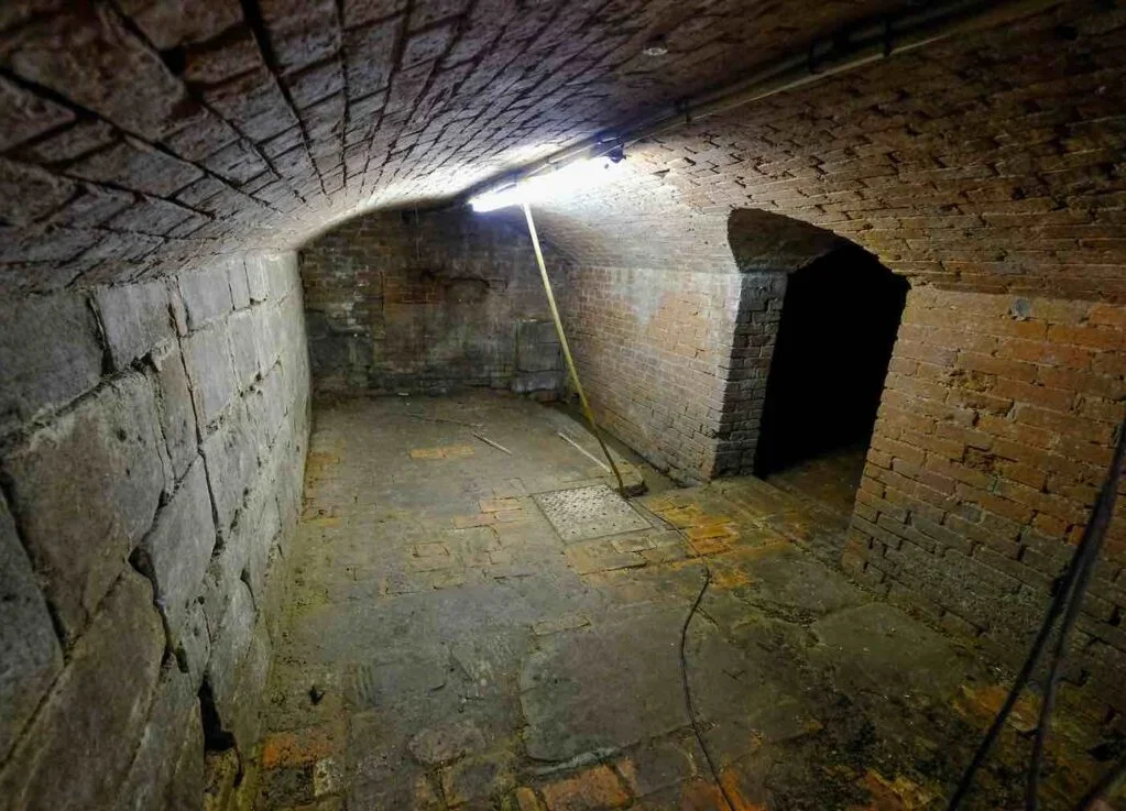The opening was sealed with bricks –
