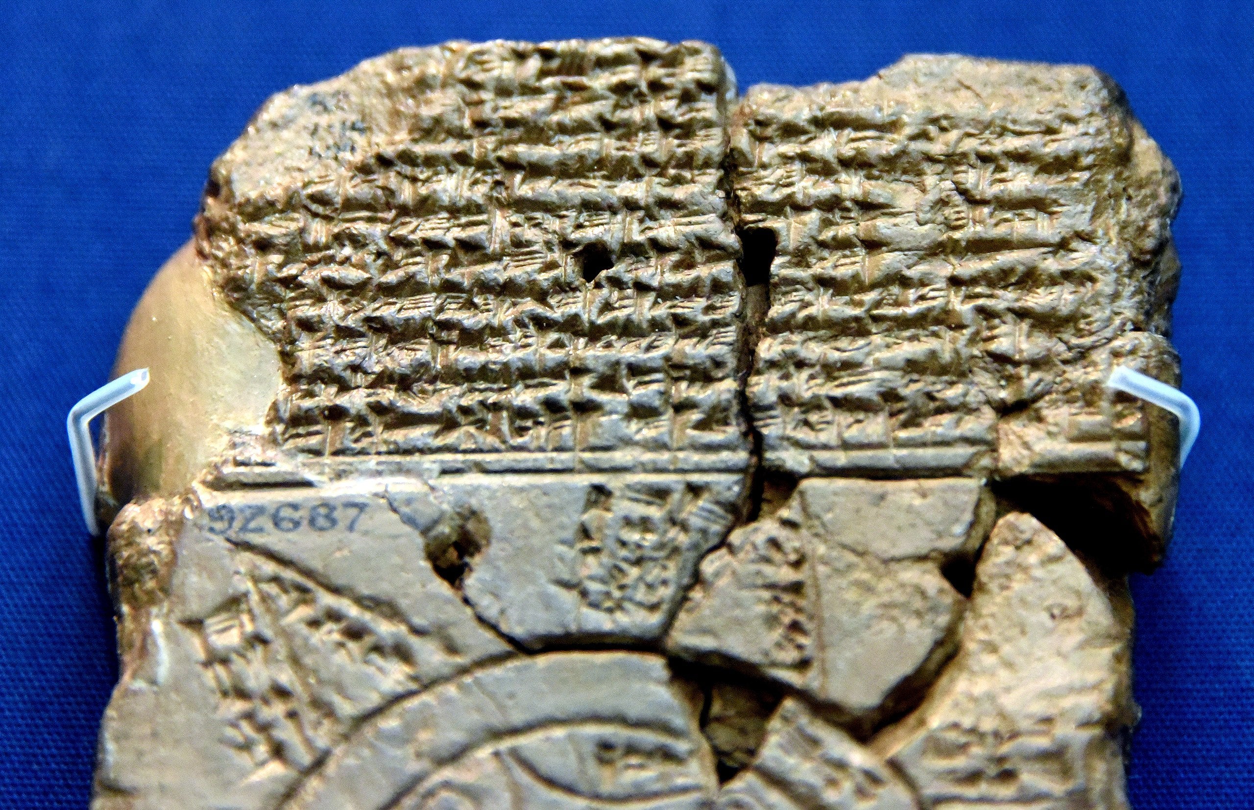 Map of the World from Sippar (Tell Abu Habba), Iraq, 6th century BCE. On display at the British Museum in London.