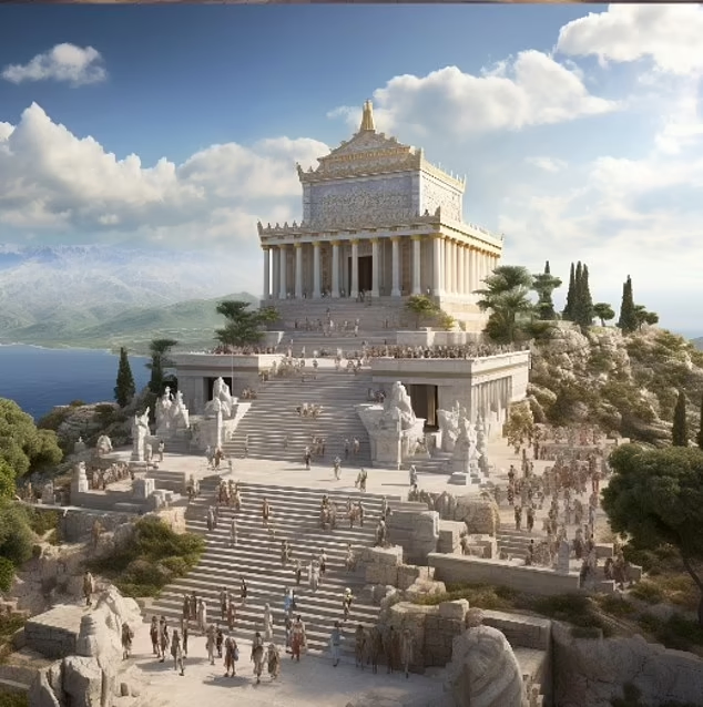 The Mausoleum at Halicarnassus was constructed in 350 BC in modern-day Turkey as a tribute to Mausolus, the ruler of Caria.