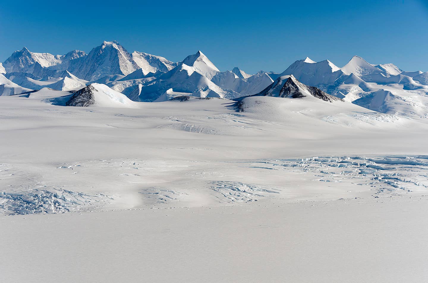 View of the Sentinel Range in the Ellsworth Mountains, Antarctica. View of the Sentinel Range in the Ellsworth Mountains, Antarctica.