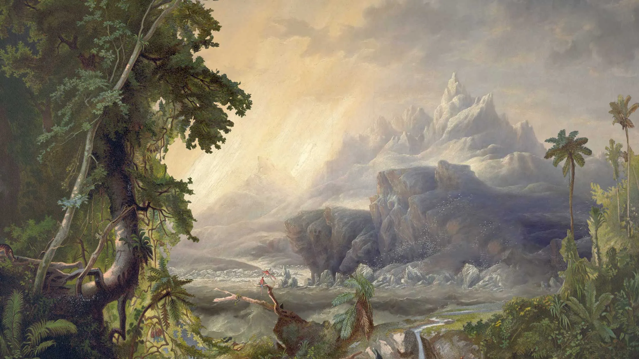 Artist's impression of Antarctica during the mid-Cretaceous. 