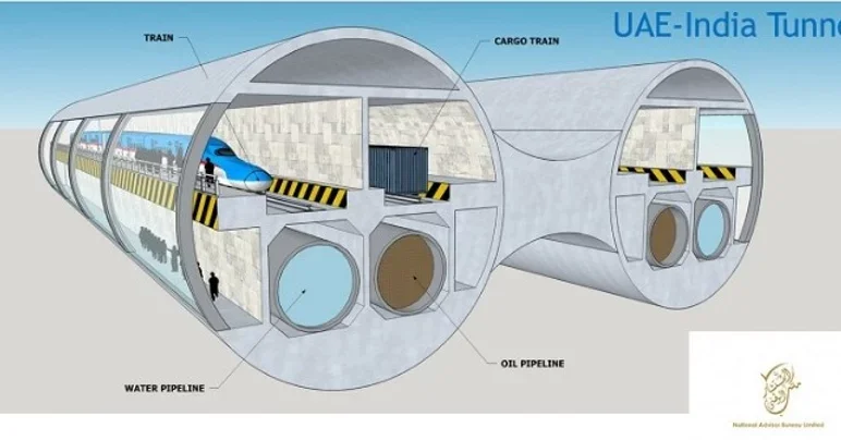 The National Advisor Bureau in the UAE has proposed a futuristic project to build a subsea rail connection to India.