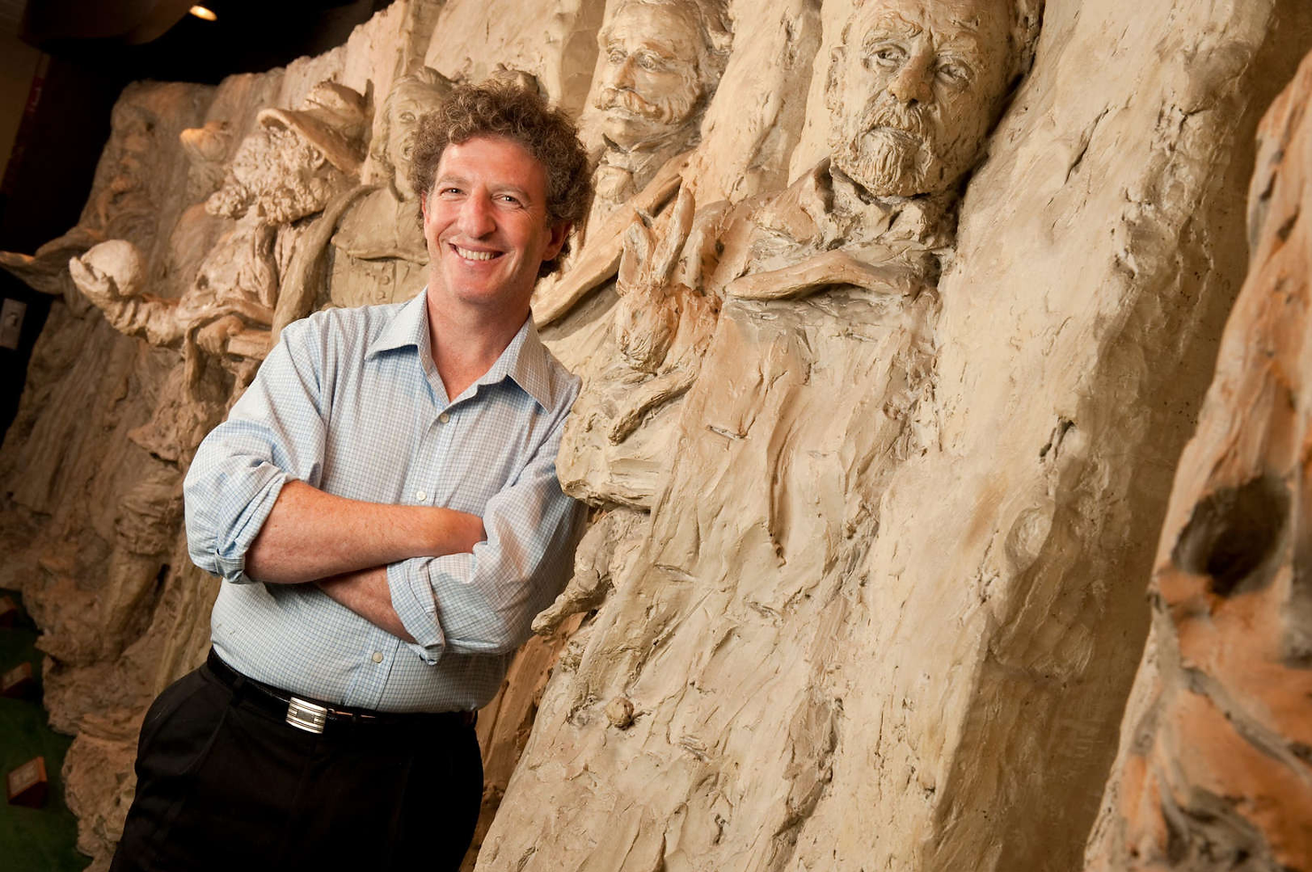 Dr. Thomas Perls, MD, MPH, Associate Professor of Medicine and Geriatrics, Boston University Medical School, standing in a sculpture of great healers on campus in Boston, MA on August 4, 2010. Dr. Perls is the founder and director of the New England Centenarian Study, the largest study of centenarians in the world. 