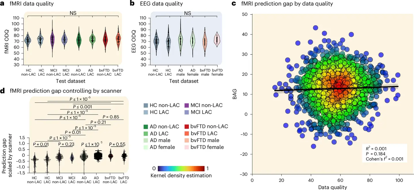 Sensitivity analysis. fMRI brain-age gap differences across groups controlling for scanner differences.