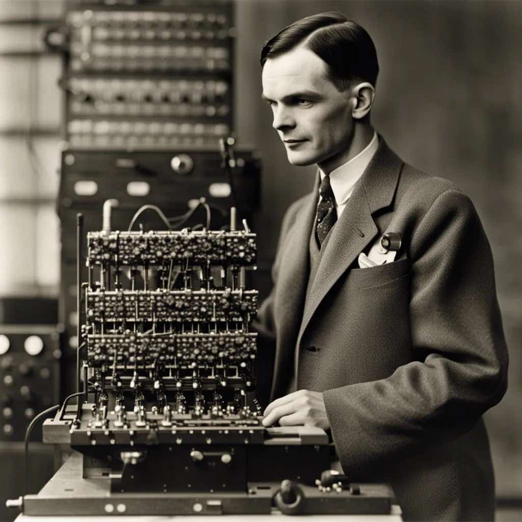 Modern AI systems have realized Alan Turing’s vision of machines learning and mimicking humans, raising questions about ethics, sustainability, and impact.