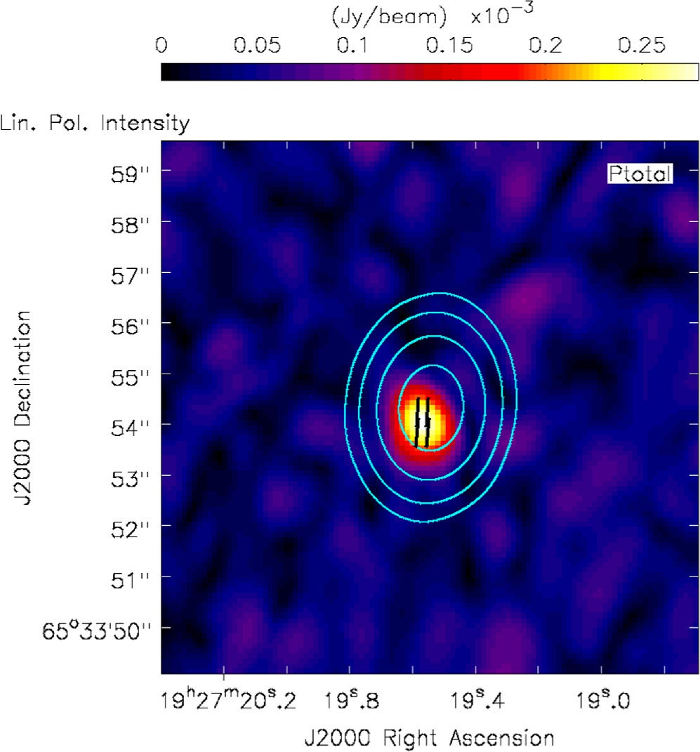 Total polarized intensity map at 5.5 GHz for the VLA observation of 2023 May 21.
