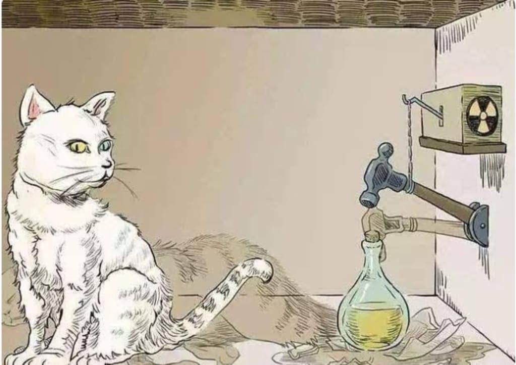 Schrödinger's well-known thought experiment imagines a cat trapped in a sealed box, its fate tied to a deadly trigger.