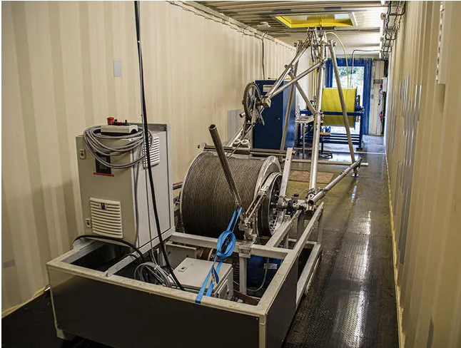 The installation for monitoring underground gas levels, capable of taking measurements at depths down to 1,100 metres.