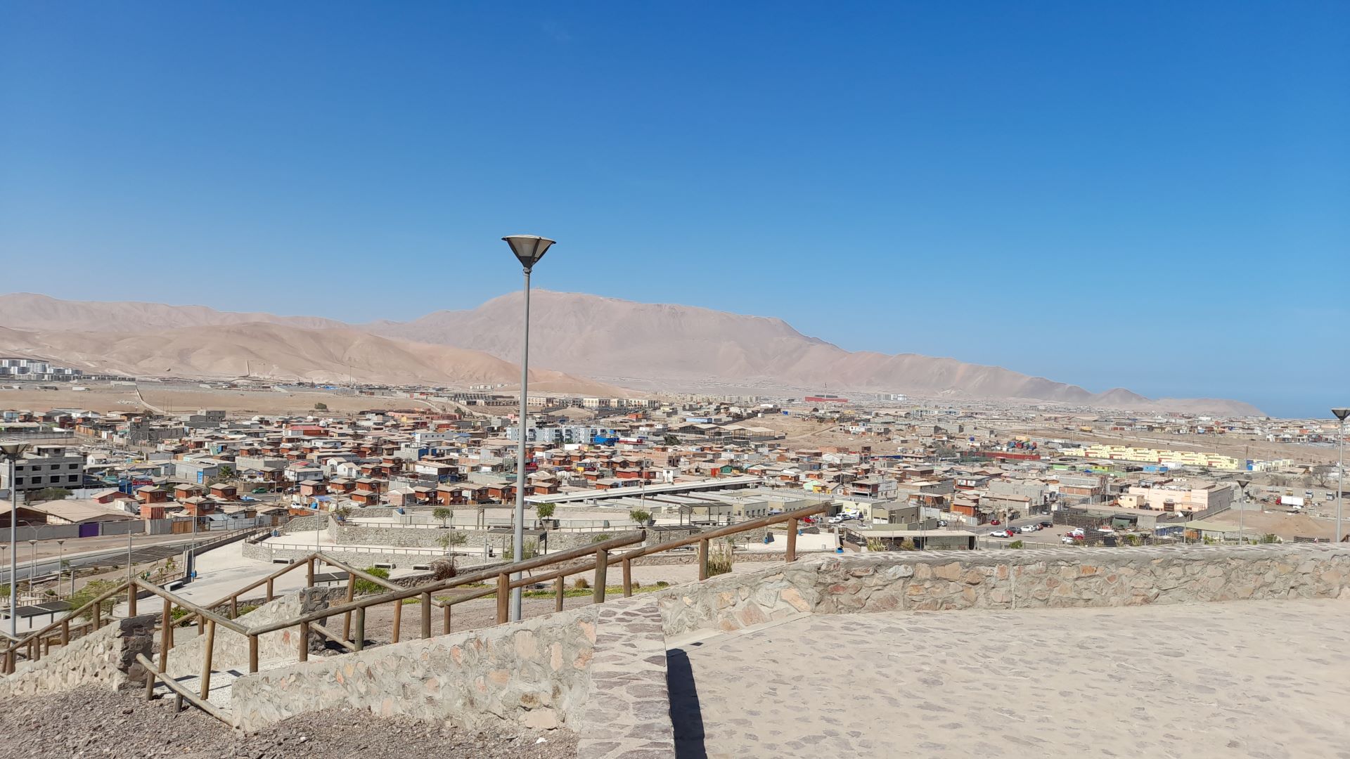 Panoramic view of Alto Hospicio, located in Chile's Atacama desert, one of the driest places in the world.