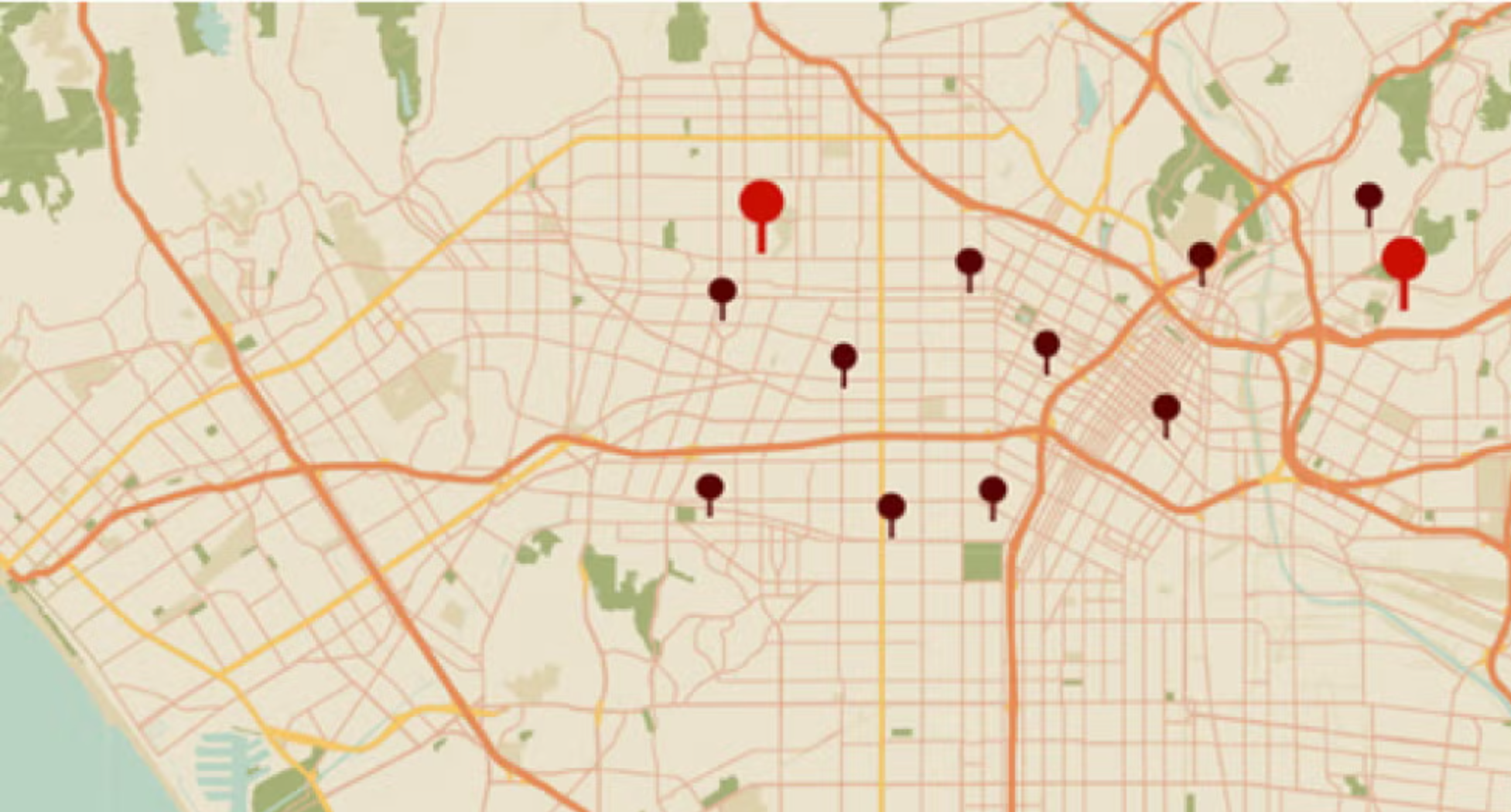 USC Dornsife researchers deployed a dozen Carbon Census sensors across an area of L.A.’s Mid-City region that covers four major freeway intersections and aligns with L.A.’s west-to-east airflow patterns, enabling a unique approach to modeling contaminant emissions.