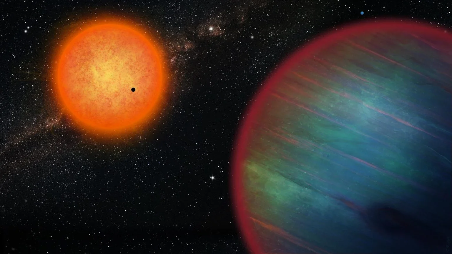 An artist’s impression of the two new planets discovered in the Wasp-132 system. 