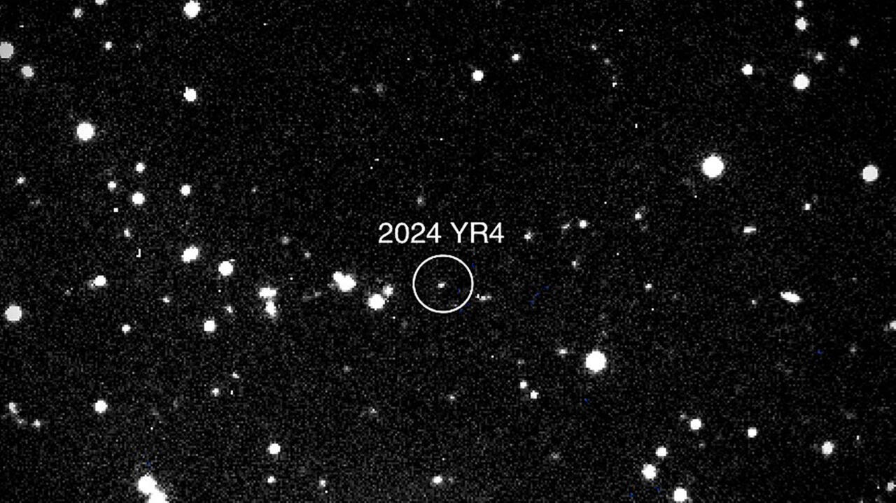 Picture provided by NASA shows asteroid 2024 YR4 as observed by the Magdalena Ridge 2.4m telescope at the New Mexico Institute of Technology on January 27, 2025.