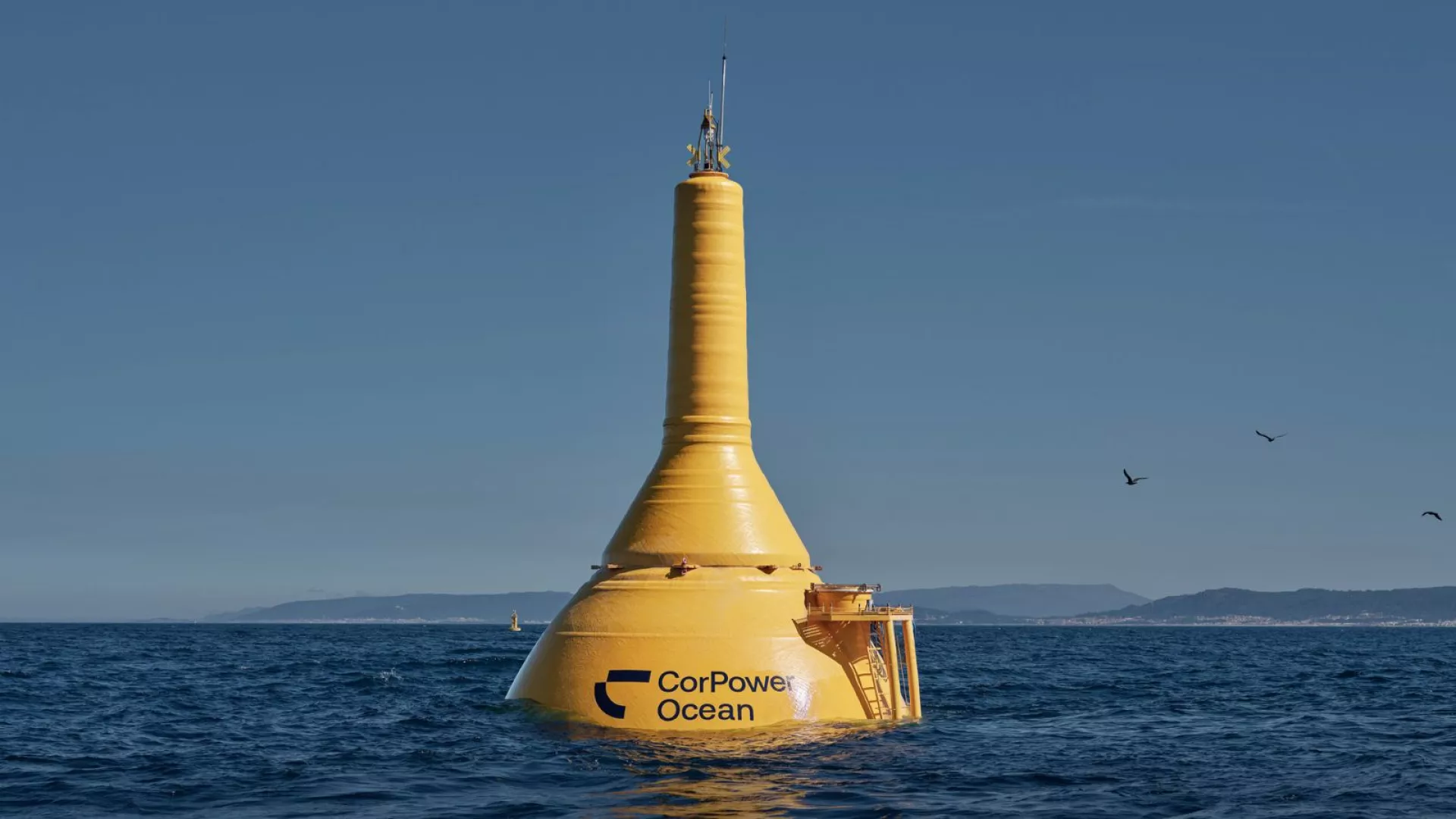CorPower Ocean’s first full-scale wave energy converter is deployed off the northern coast of Portugal.