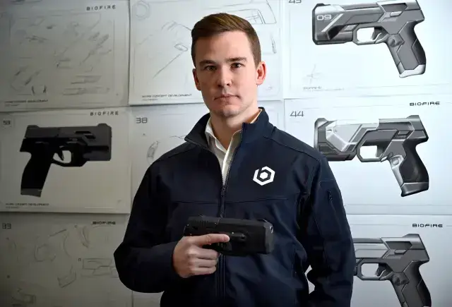 The company promises a firearm equipped with fingerprint and facial recognition technology, ensuring it only fires in the hands of authorized users.