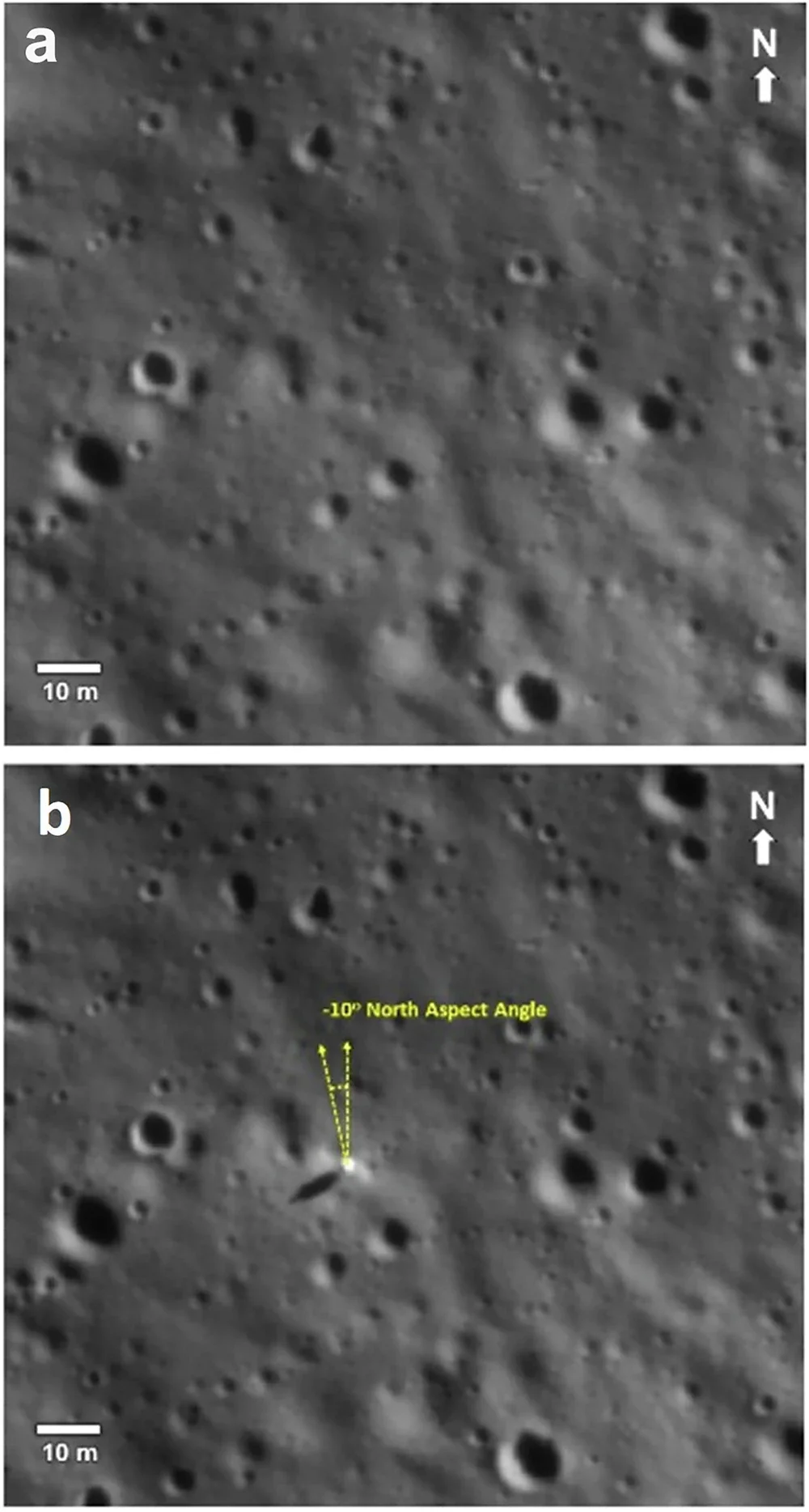 High resolution images from OHRC before and after Vikram’s landing on the Moon.