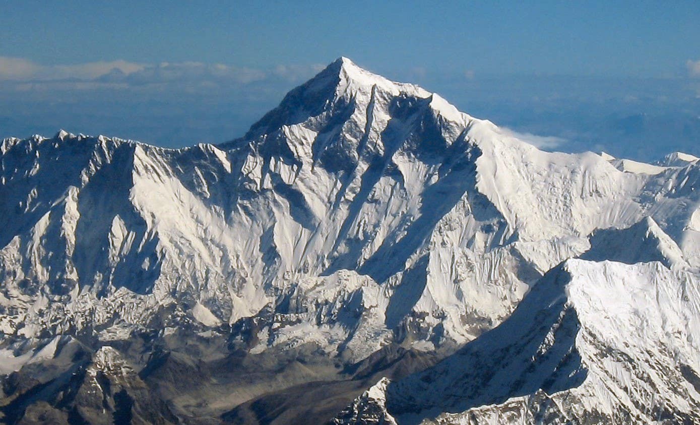 Rising to 8,849 meters (29,032 feet), Mount Everest—called Sagarmāthā in Nepali and Chomolungma in Tibetan—is the tallest mountain on Earth.