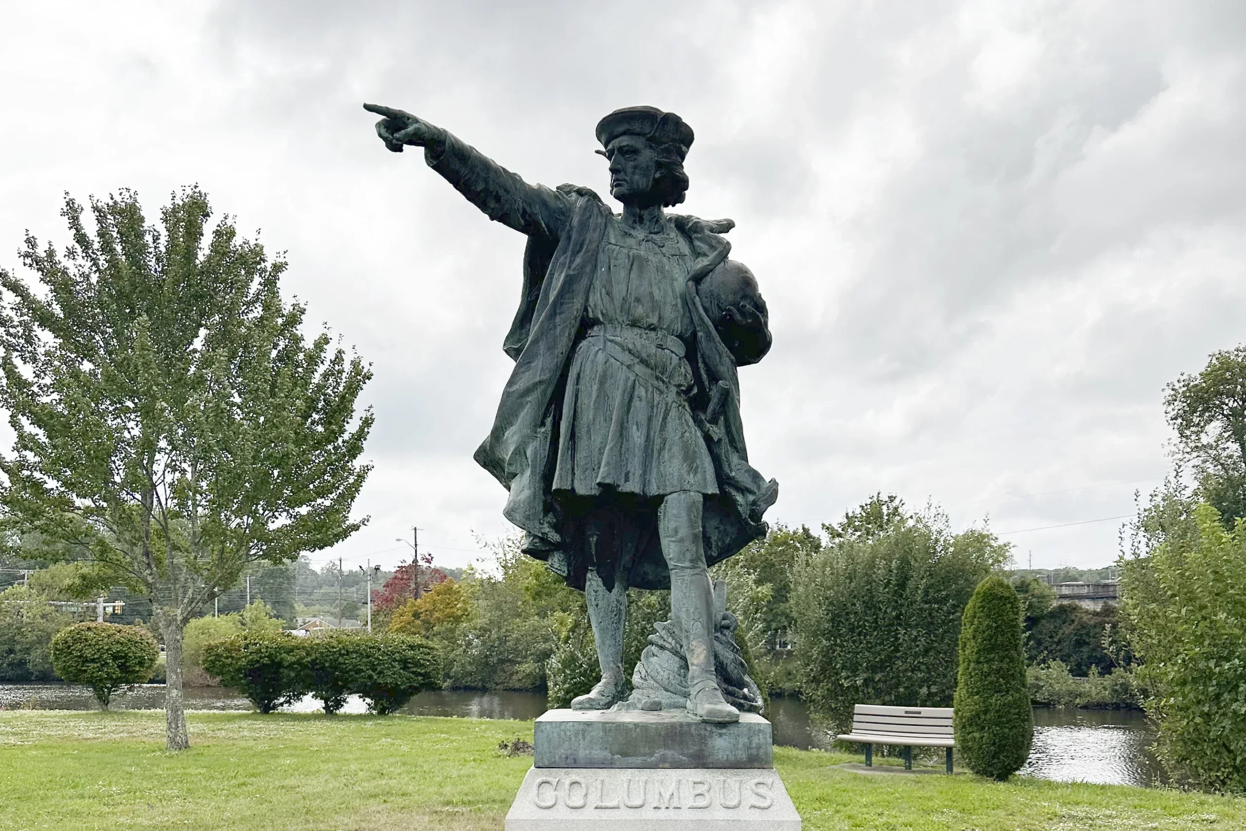After being removed from a Providence square amid protests following George Floyd’s murder by police, a statue of Christopher Columbus has resurfaced three years later — now installed in a park in Johnston, R.I. 