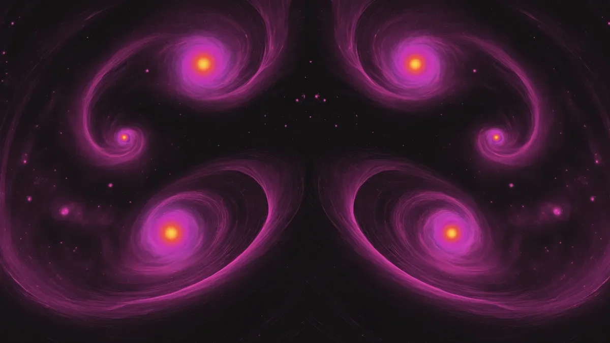 An illustration of swirls of axion dark matter.