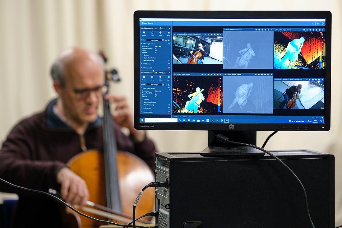 Computer shows the digital process of creating the life-like avatars in ARME.