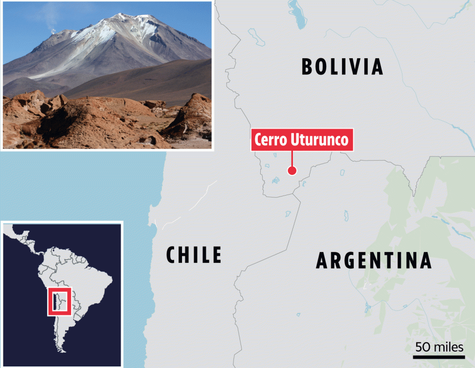 Deep in Bolivia’s Central Andes, the volcano known as Uturuncu rises.