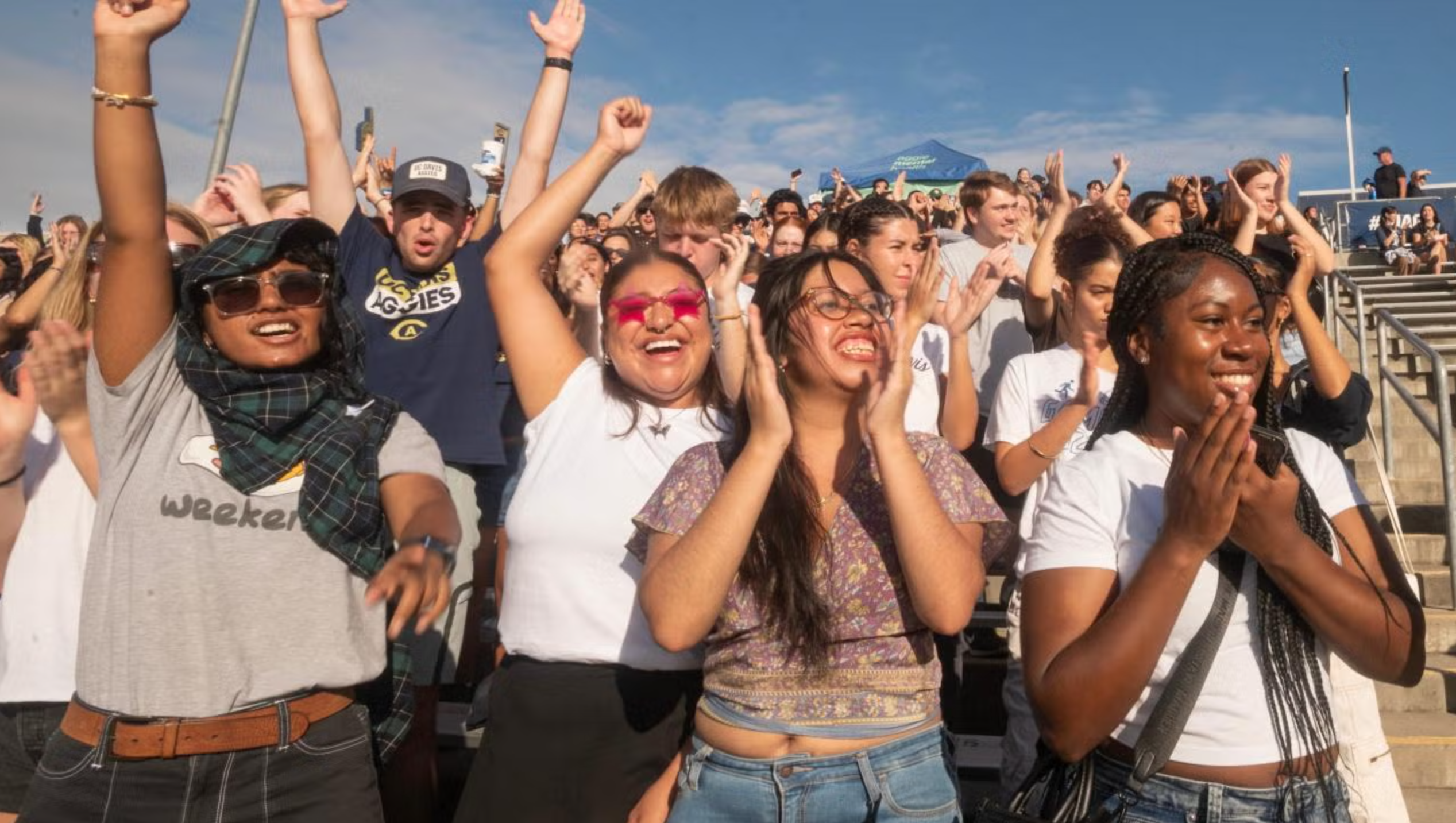 UC Davis photo of students celebrating Homecoming, Fall 2024. 