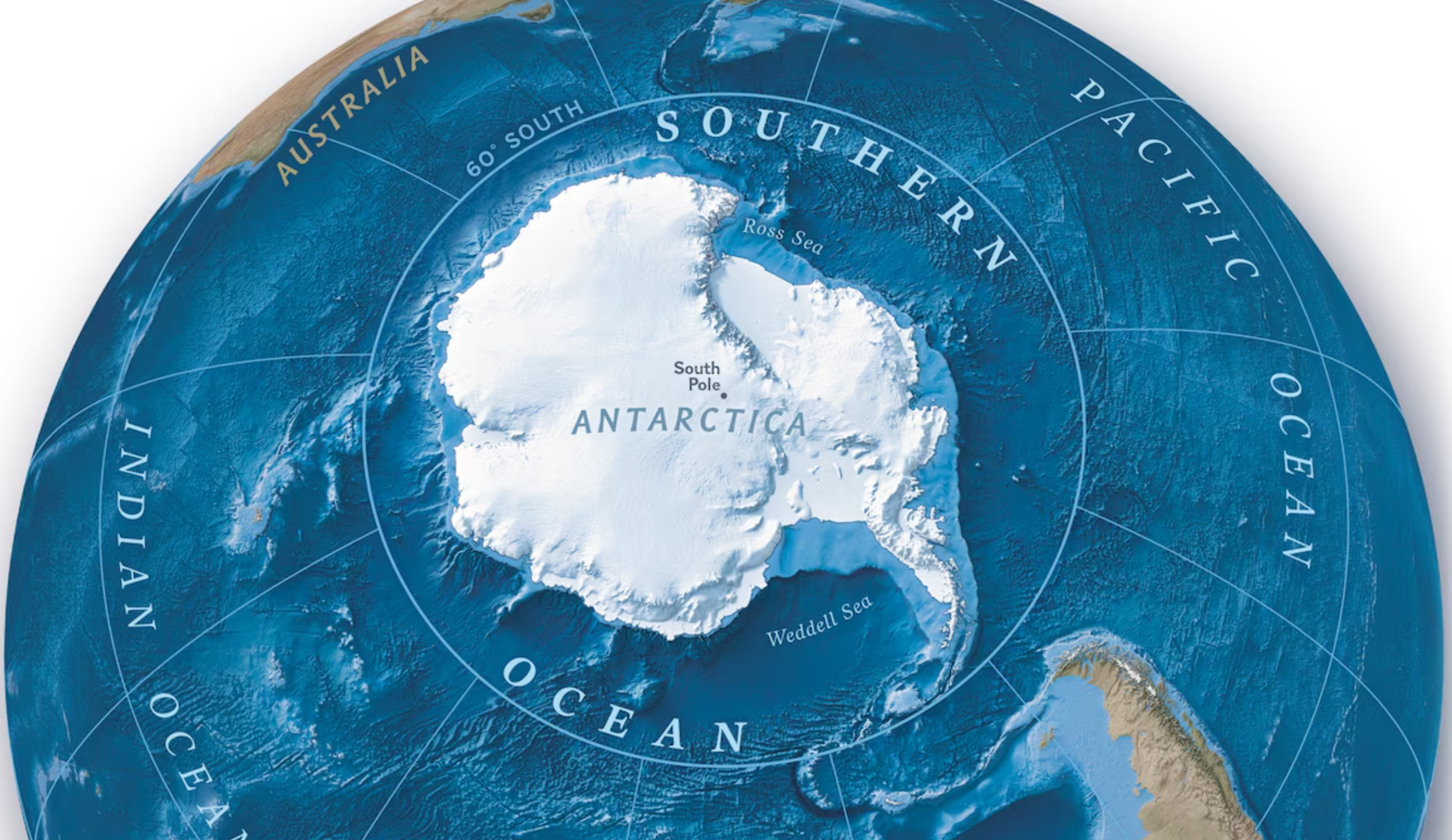 The Southern Ocean is the fourth largest ocean on Earth, encircling Antarctica and spanning around 7 million square miles.