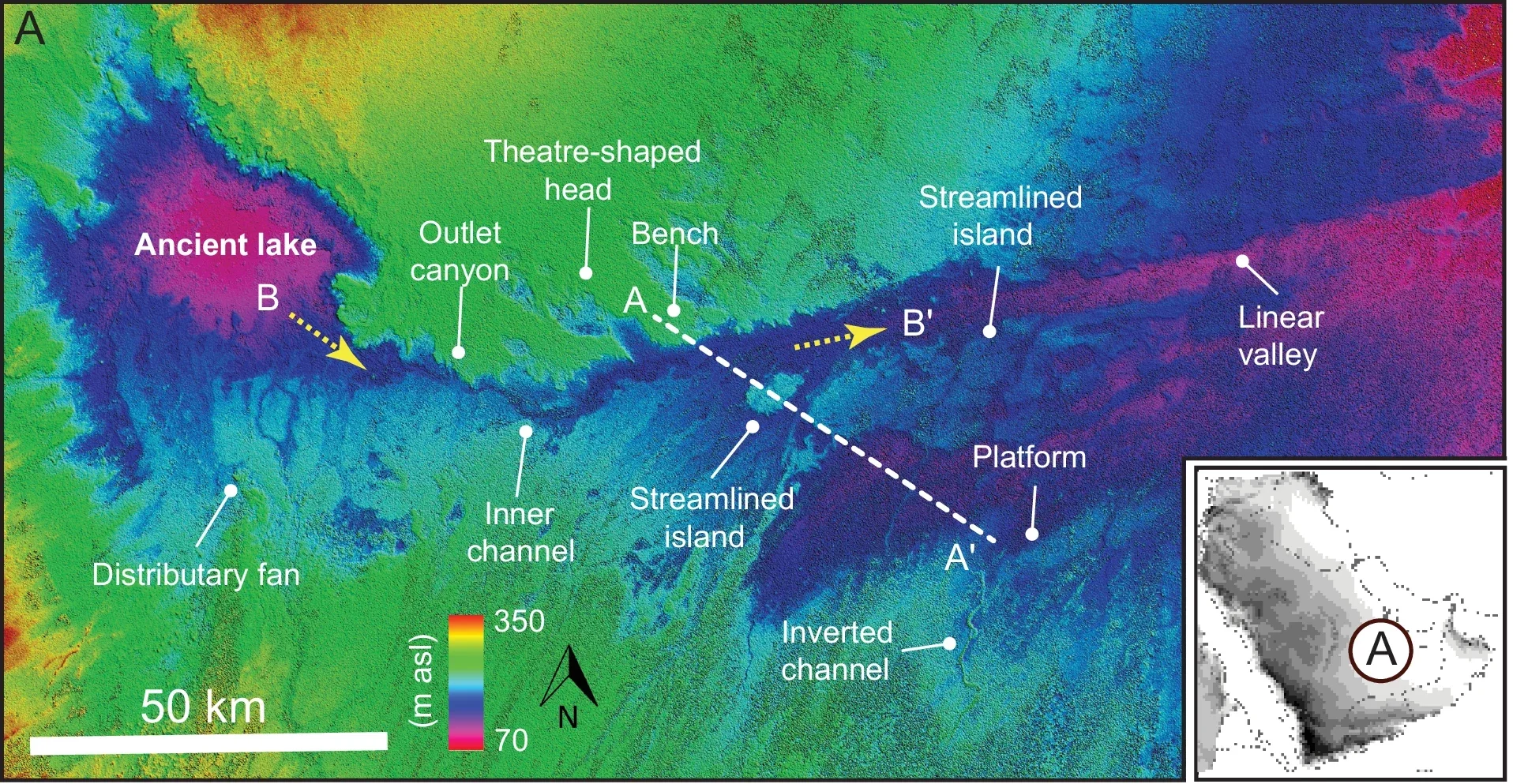 Geomorphic indicators of breach-driven floods.