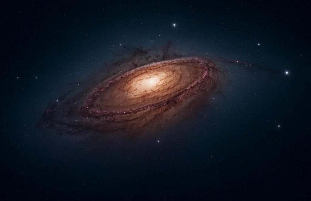 Illustration of the RUBIES-UDS-QG-z7 galaxy created with the Grok 3 AI.