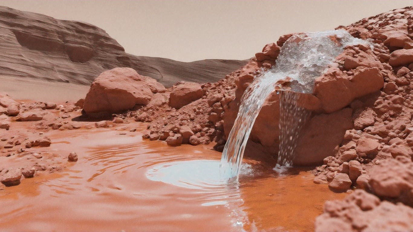 Mars’ water met one of two fates: it either froze beneath the surface or split into hydrogen and oxygen molecules.